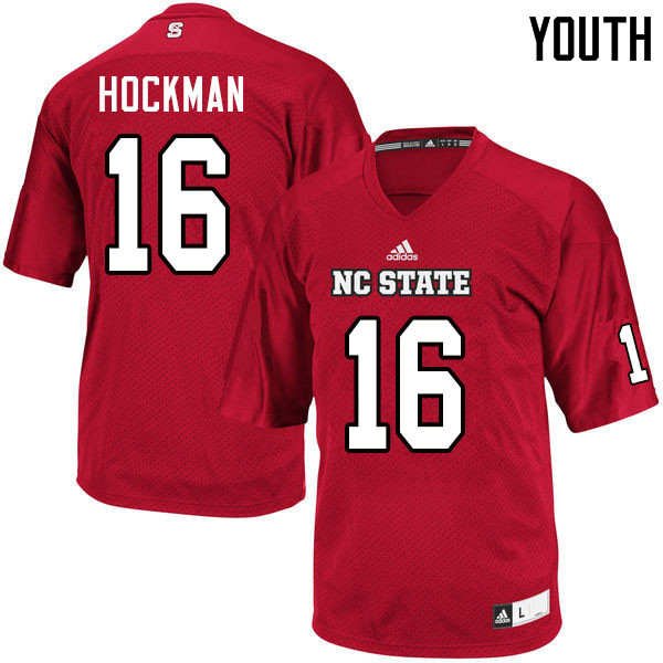 Youth #16 Bailey Hockman NC State Wolfpack College Football Jerseys Sale-Red - Click Image to Close